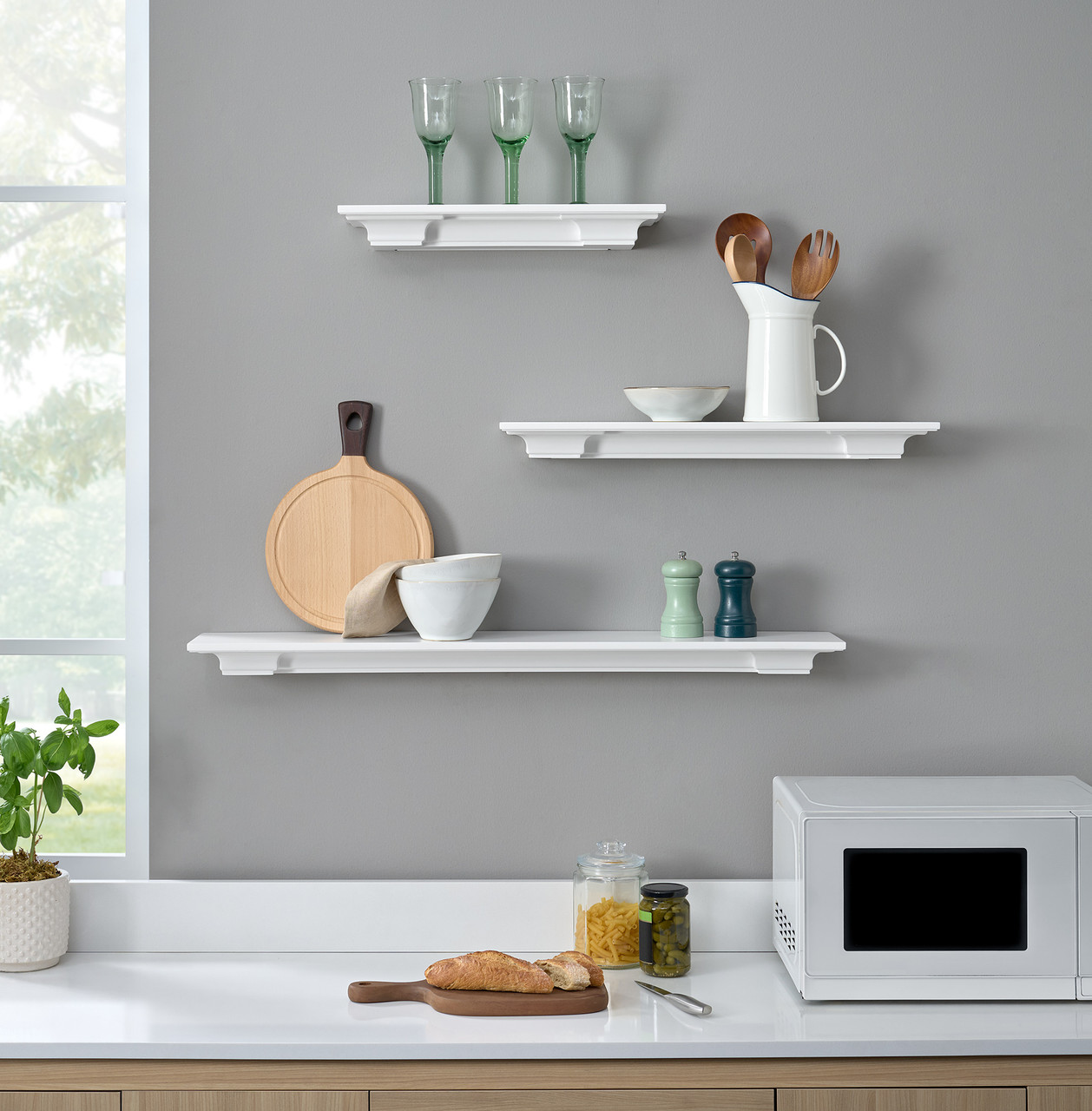 The Sunny 650 3 Piece Shelf Mantel, White