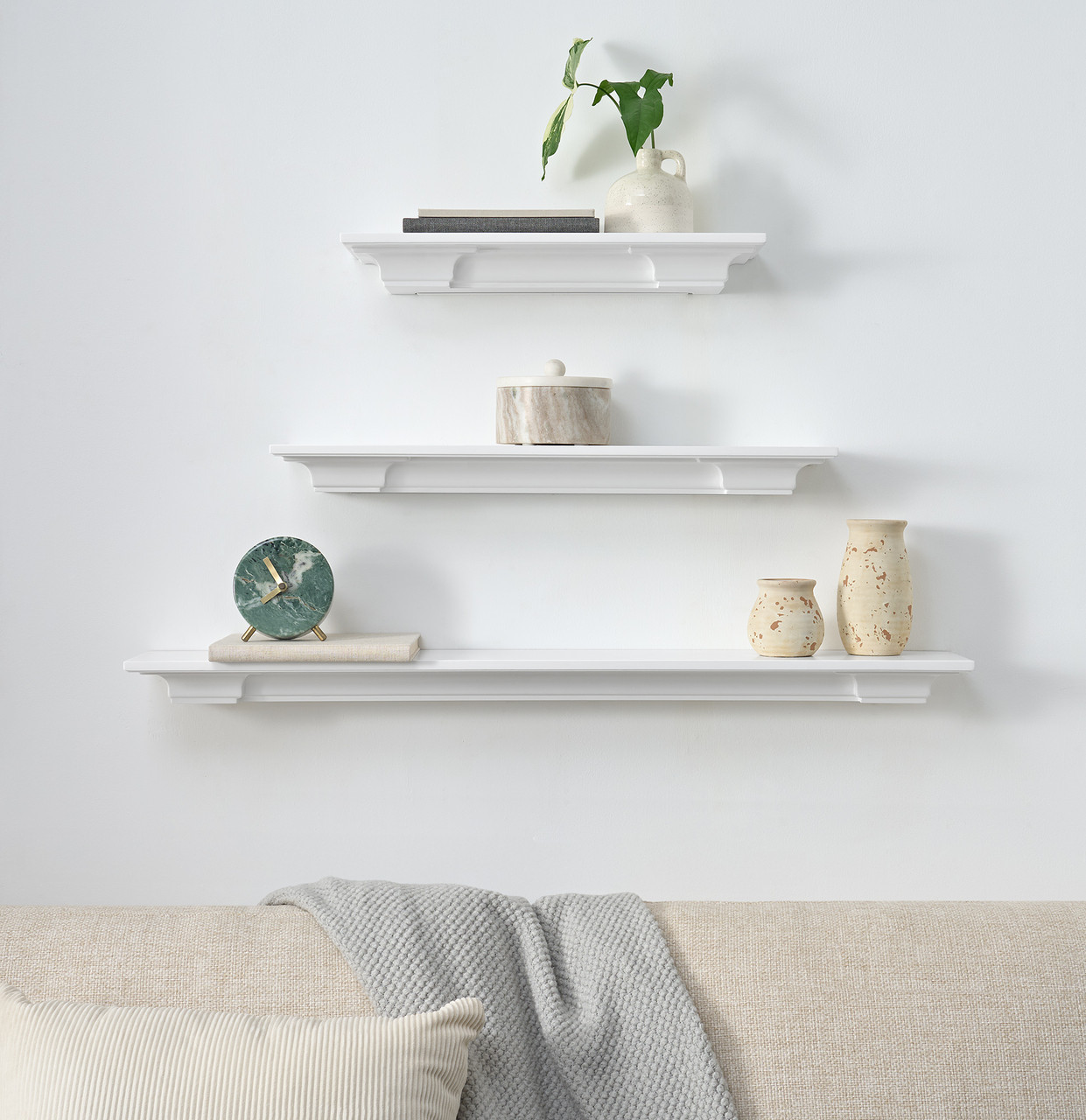 The Sunny 650 3 Piece Shelf Mantel, White