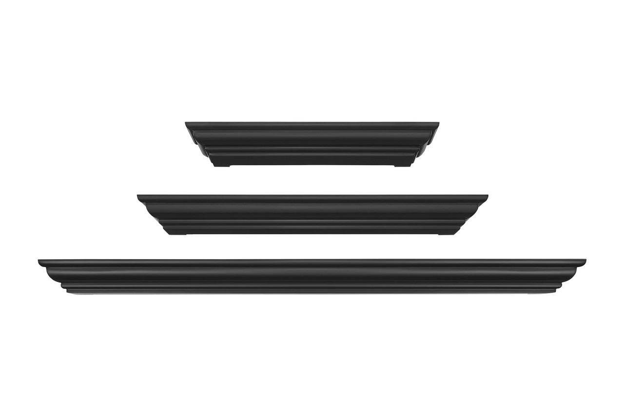 The Sadie 3 Piece Mantel Shelf Set, Black