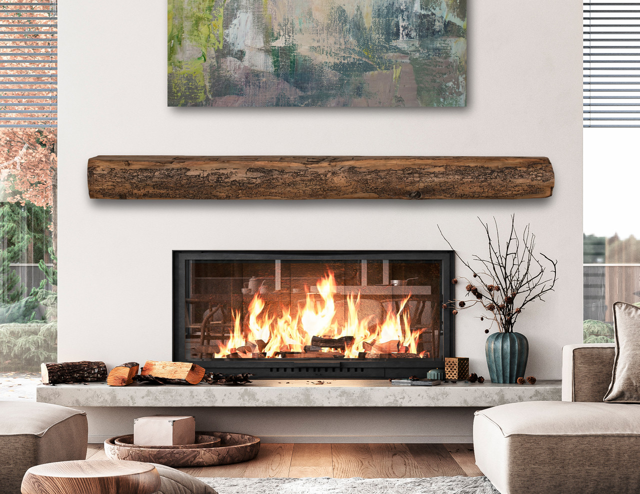 Cumberland Non-Combustable Fireplace Mantel Shelf Fieldstone Indoor