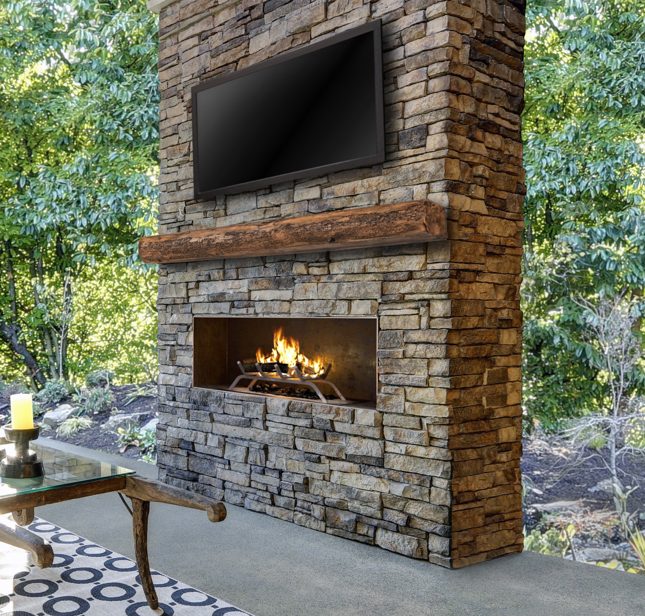 Cumberland Non-Combustable Fireplace Mantel Shelf Fieldstone Outdoor