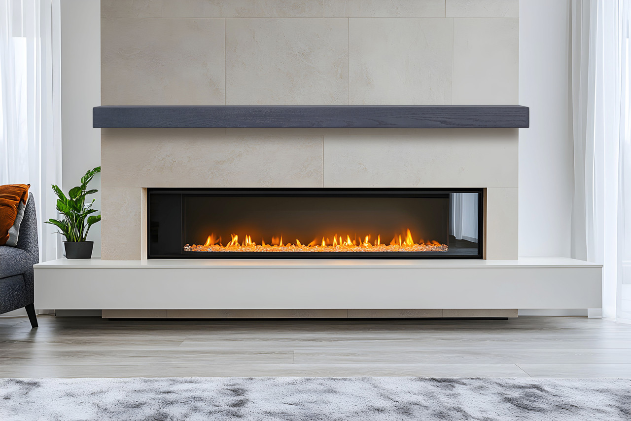 NCL Linear Non-Combustable Fireplace Mantel Shelf, Graphite Indoor