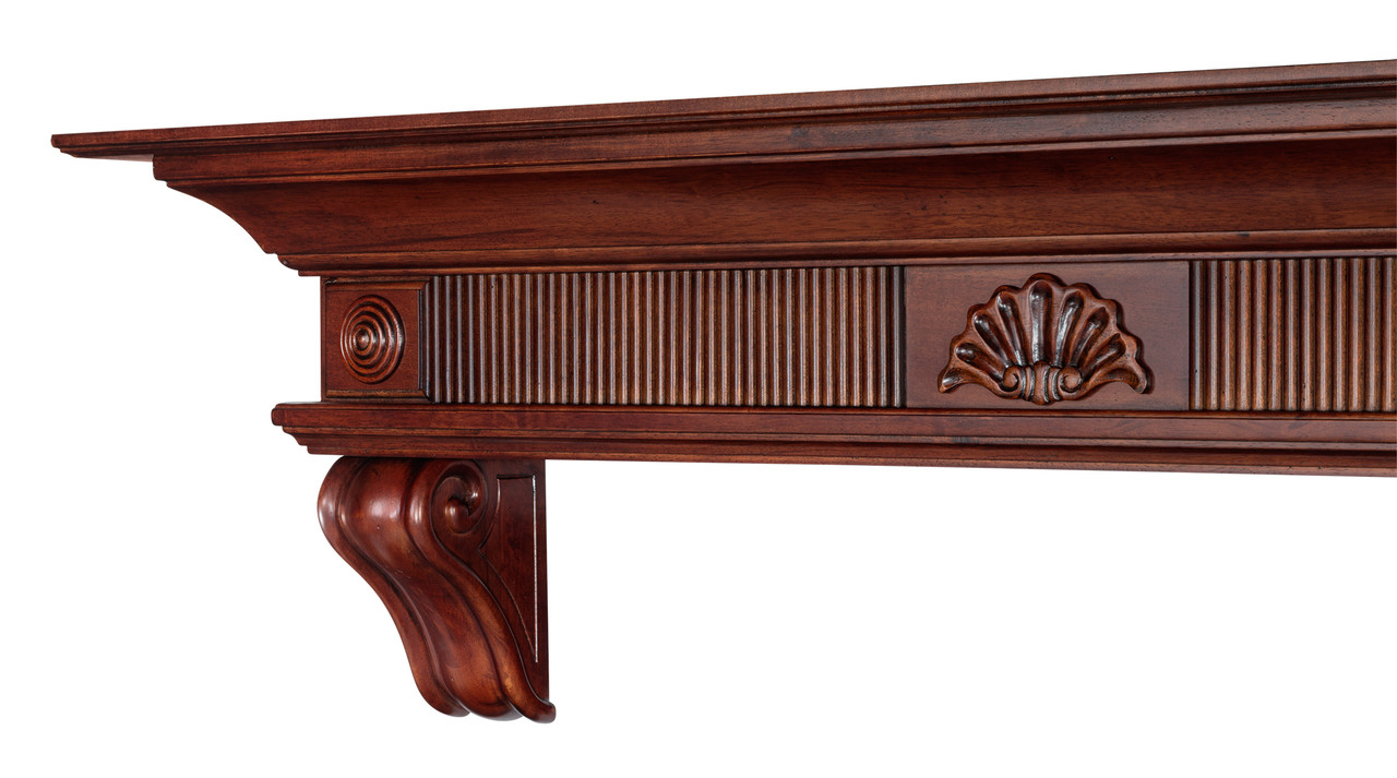 The Devonshire 416-72 Mantel Shelf, Left View with Corbels