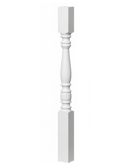 5005 31" Hampton Square Top Baluster, Prefinished White