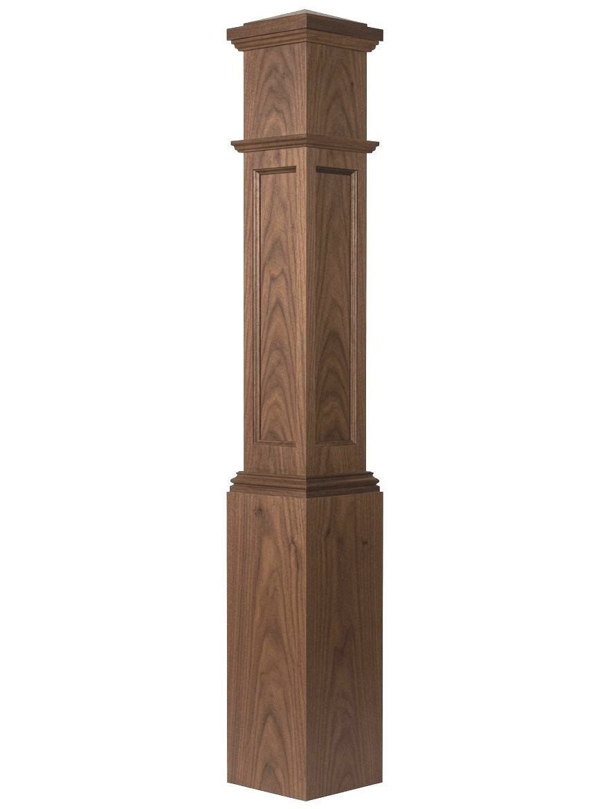 AFP-4092 Actual Flat Panel Large Box Newel Post, Walnut