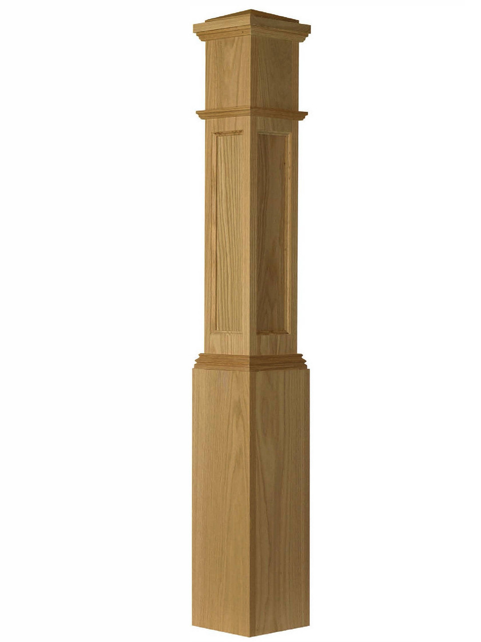 AFP-4092 Actual Flat Panel Large Box Newel Post, Red Oak