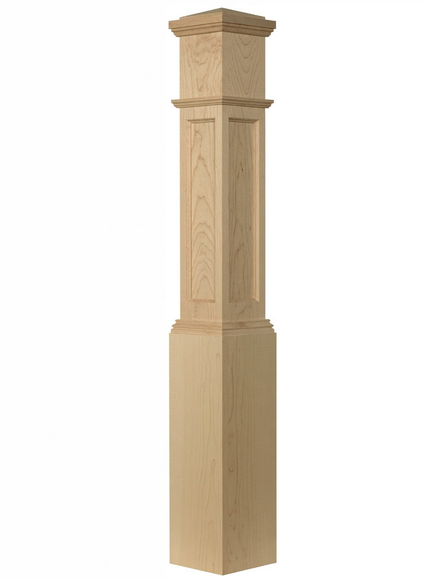 AFP-4092 Actual Flat Panel Large Box Newel Post, Soft Maple