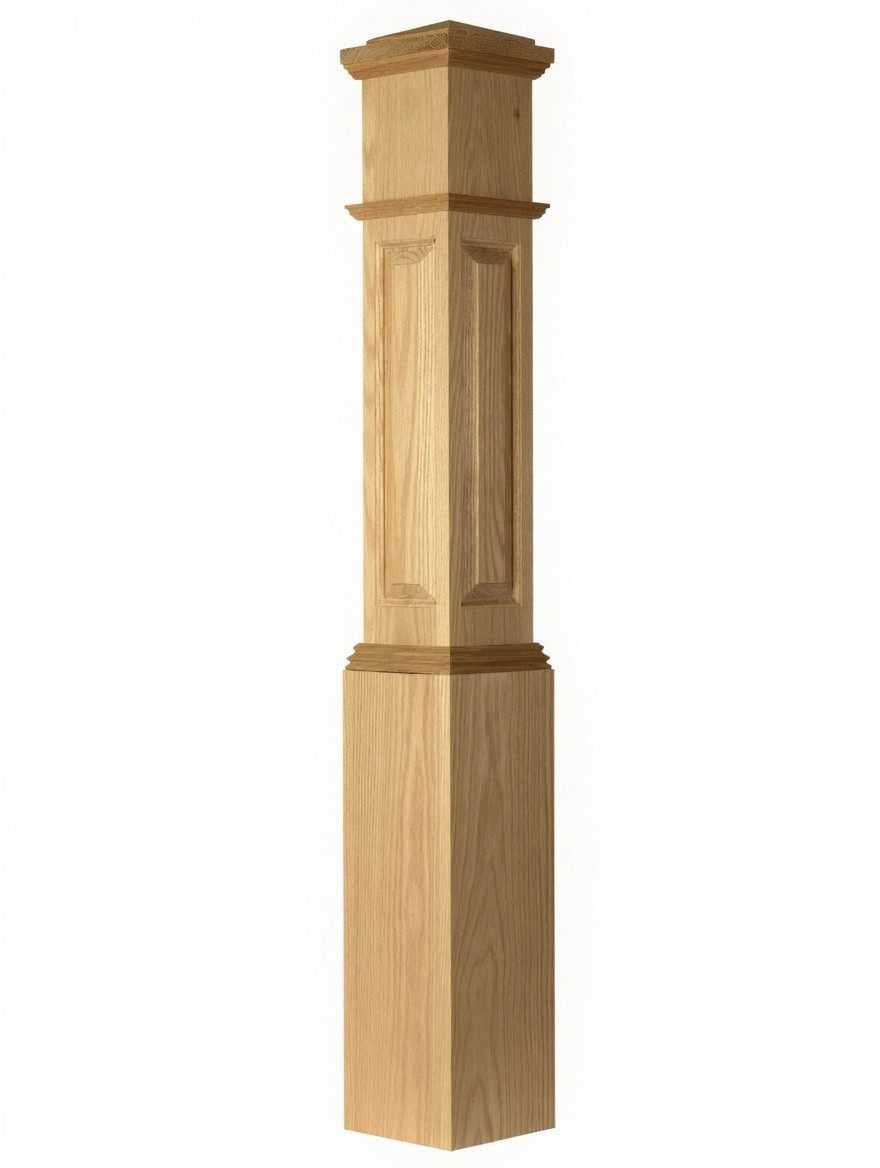 ARP-4092 Actual Raised Panel Large Box Newel Post, White Oak