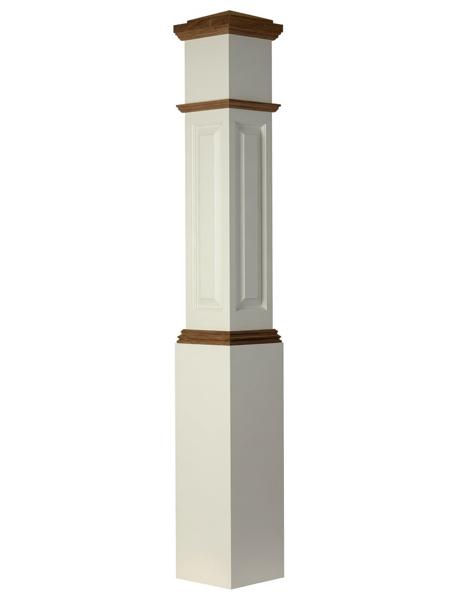 ARP-4092 Primed with Special Species Trim Actual Raised Panel Large Box Newel