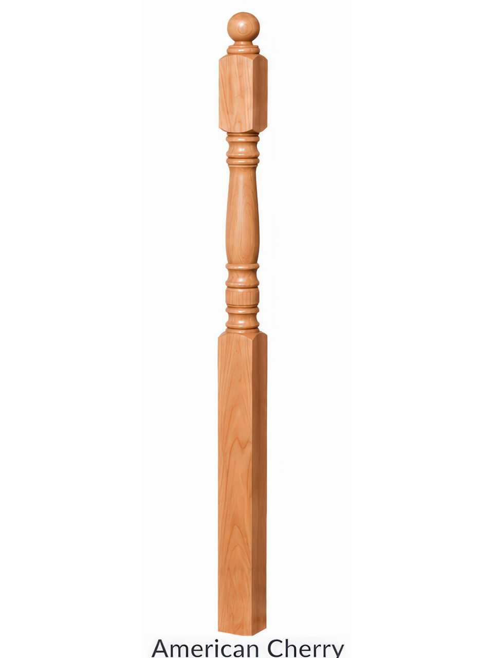4300 Ball Top Starting Newel Post, American Cherry