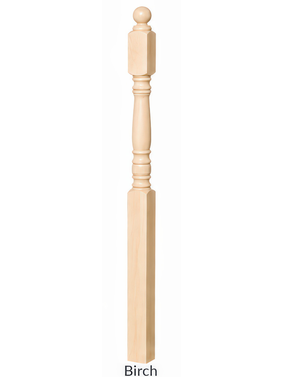 4300 Ball Top Starting Newel Post, Birch