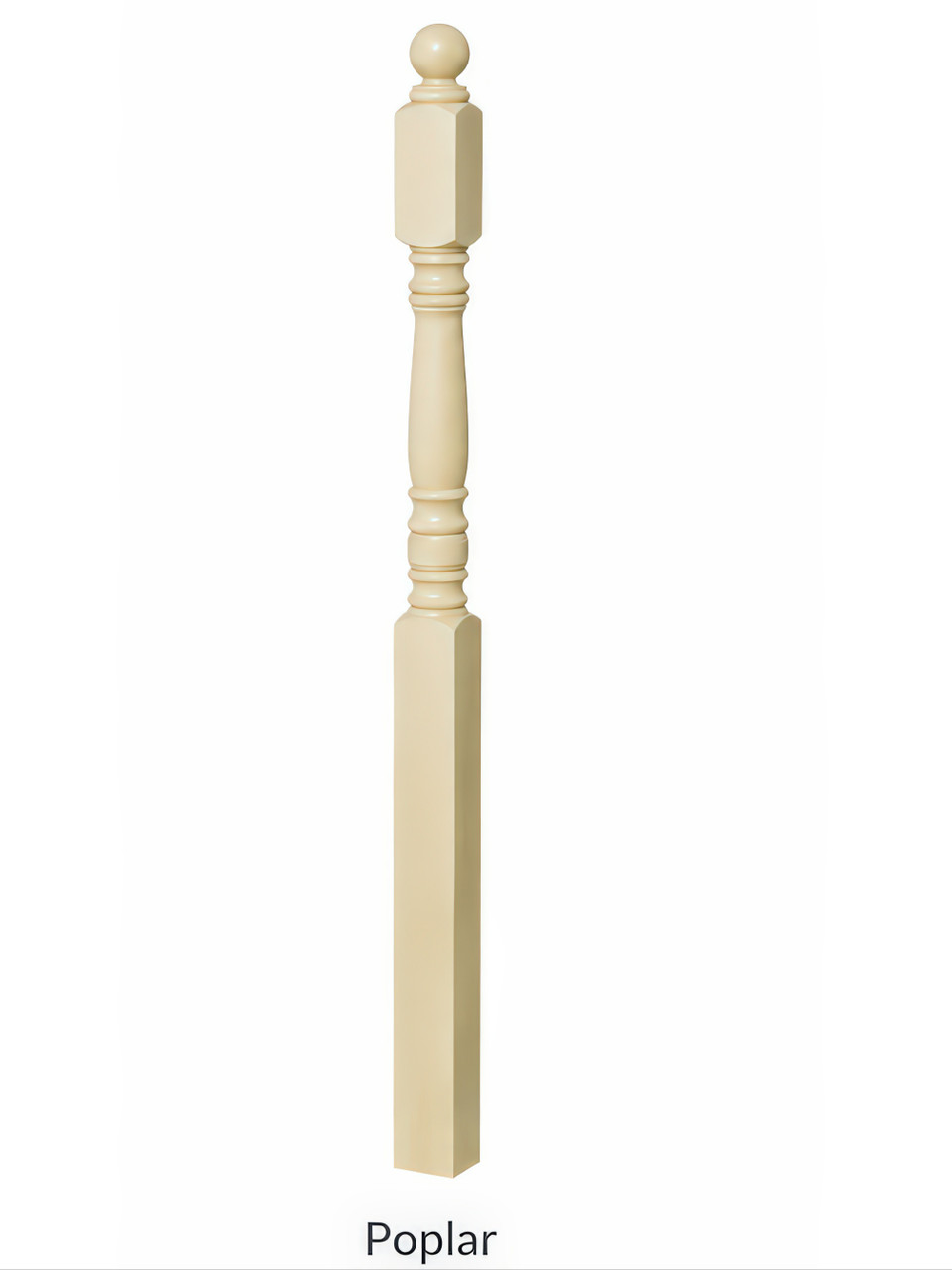 4300 Ball Top Starting Newel Post, Poplar