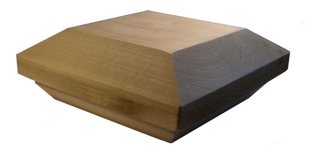 C350 31/2Inch Chamfered Edge Newel Post Cap by Ascension Stair Parts