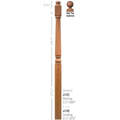4183 Colonial Starting Newel Post