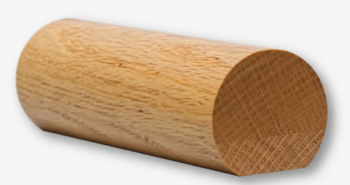 6040 1-5/8" x 1-3/48" Round Handrail with Flat Bottom, Yellow Pine