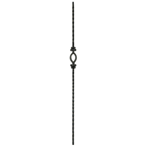 T-95 Single Oval Edge Hammered Tubular Steel Baluster