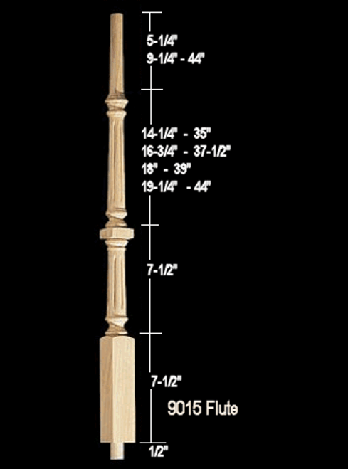 9015F 44" The Williamsburg Pin Top Baluster