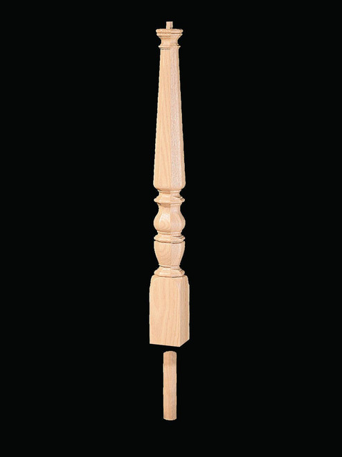 4813R Reeded Pin Top Volute 1800s Newel Post (Octagonal Version Illustrated)