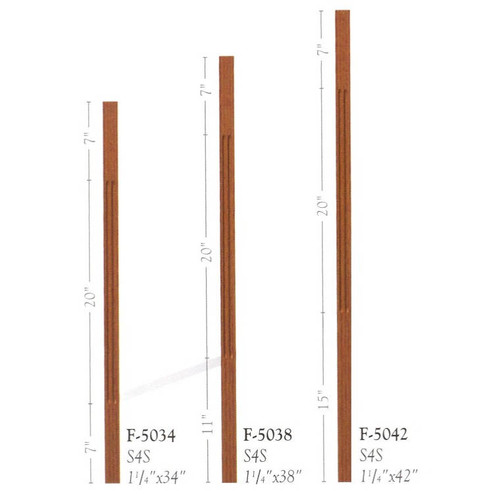 F-5042 42" Fluted S4S Contemporary Baluster Set