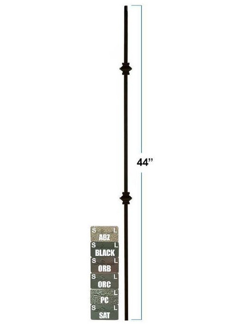 2557 Double Knuckle Solid Wrought Iron Versatile Baluster, 12mm