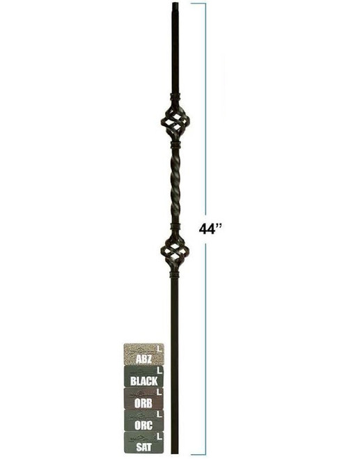 2853 Mega Double Basket Single Twist Tubular Steel Baluster, 3/4-inch (19mm)