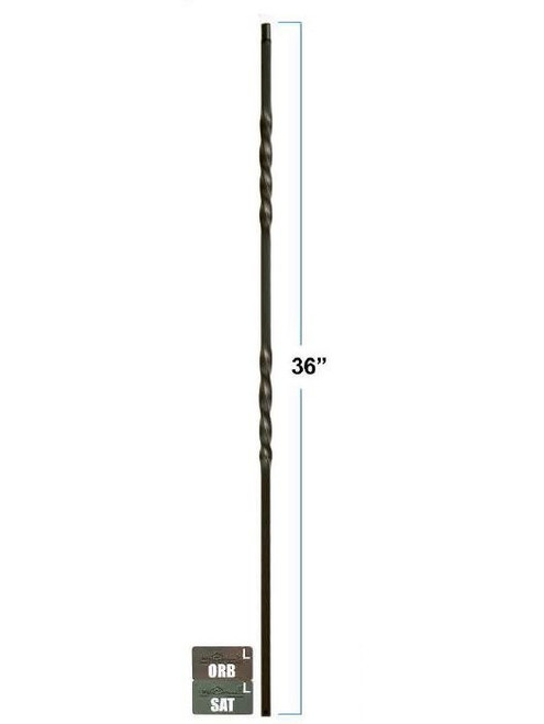 2651 Double Twist 36" Tubular Steel Knee Wall Baluster, 12mm