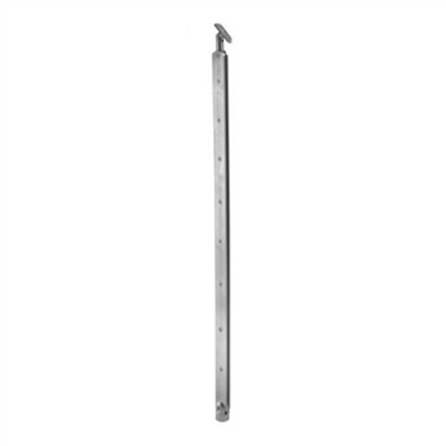 E00462 Flat Bar Stainless Steel Newel Post for 4 bars, 3/8"