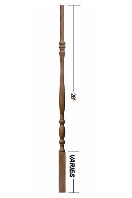 2215 42" Utah Classic Pin Top Baluster Dimensional Information