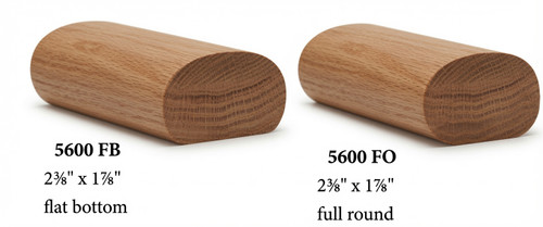 5600 Red Oak Full Oval or Oval with Flat Bottom Handrail