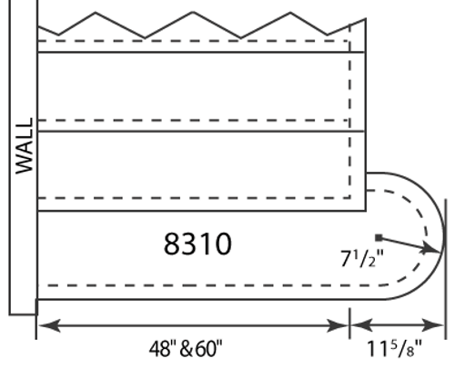 8310 60" Quarter Circle Single Bullnose Starting Step