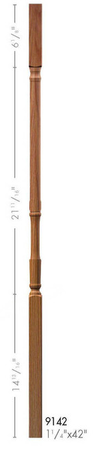 9142 42" Square Top Traditional Elegant Rise Baluster