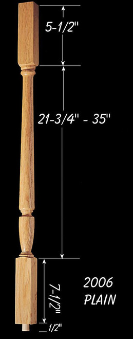 C-2006 35" Plain Carolina Baluster