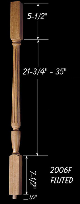 C-2006F 35" Fluted Carolina Baluster