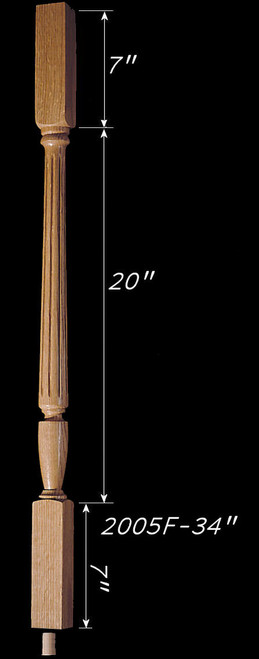 C-2005F 34" Fluted Carolina Baluster