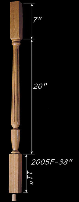 C-2005F 38" Fluted Carolina Baluster