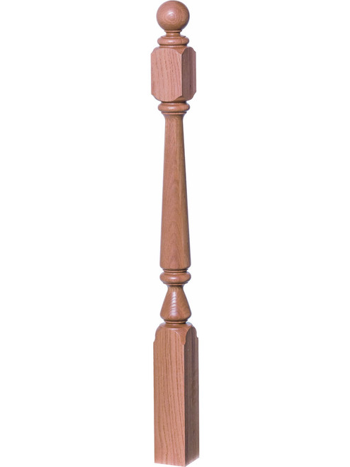 4840 48" Ball Top Ohio Starting Newel Post - Red Oak
