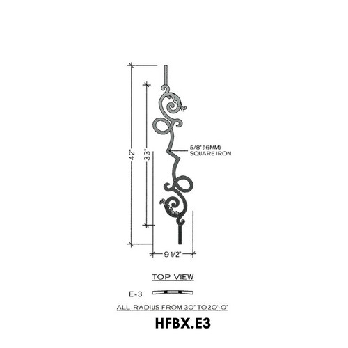 HFBX.E3 Bordeaux Rake Iron Panel