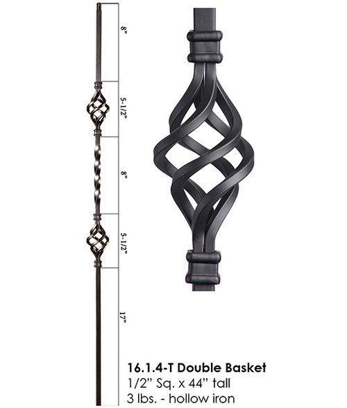 HF16.1.4-T Double Basket Tubular Steel Baluster