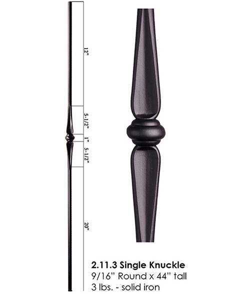 HF2.10.2 Tuscan Single Knuckle Iron Baluster