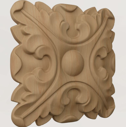 Acanthus Rosette, 6" Angled View