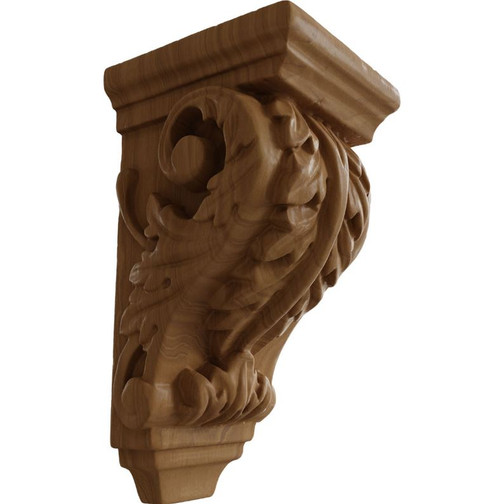 Acanthus Pilaster Large Wide Corbel, 2 1/4" X 2 1/4" X 4 1/2" (CORW02X02X04CH) Cherry