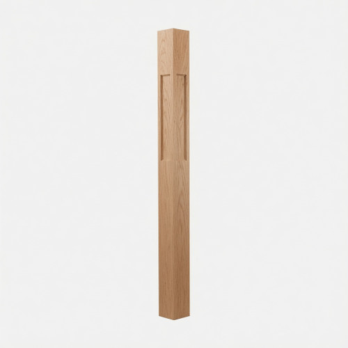 C-4578-FP 5-1/2" IBN Flat Panel Interchangeable Box Newel Post - Red Oak