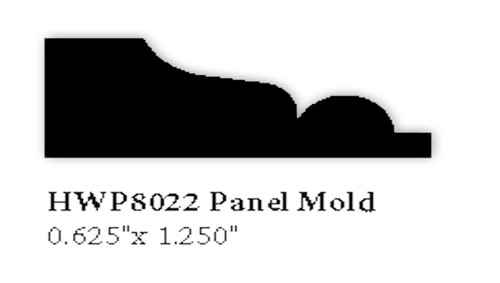 8011 1-/2" x 1-1/4" Hardwood Panel Mold