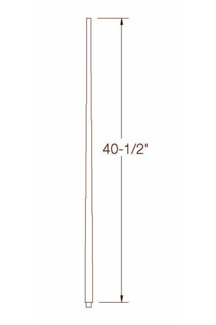 A-5340 1-3/4" x 41" Colonial Long Tapered Baluster Dimensional Information