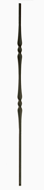 2972 Round Single Knuckle Gothic Baluster, Flat Black