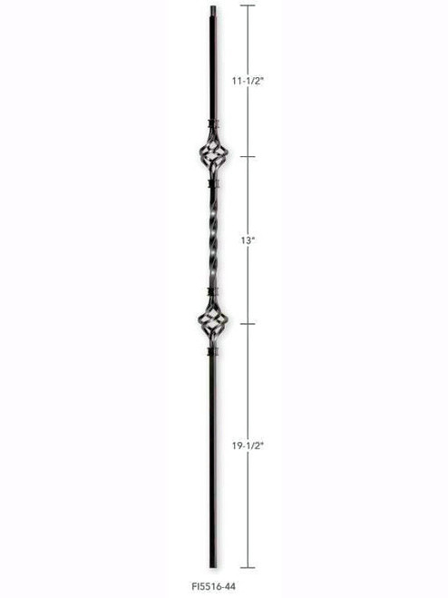 FIH5516-44 Hollow Double Basket One Twists Baluster