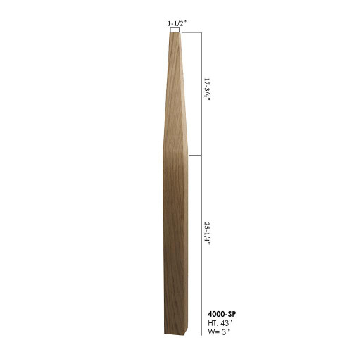 HF4000-SP Stabilizer S4S Newel Post Dimensional Information