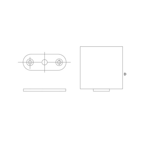 180 Degree Flat Rail Support Saddle (AX10.005.025.A.SP) CADD