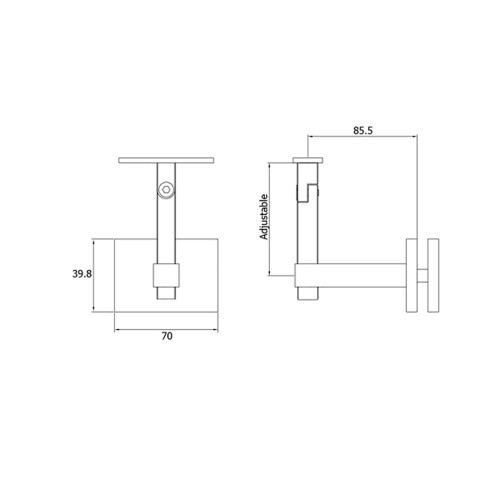 Adjustable Handrail Support for Glass (AX20.005.034.A.SP) CADD