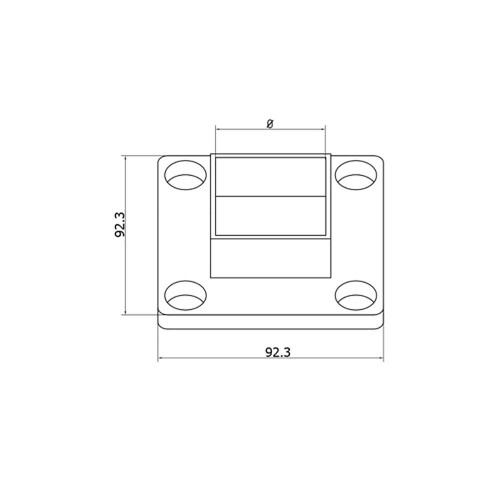 Wall Mount Flange for Square Rail – 40 x 40 x 2 mm (AX20.008.150.A.SP) CADD